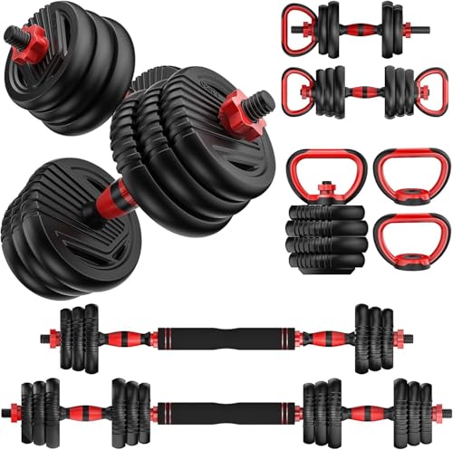 Adjustable Dumbbell set,20/30/45/70/90lbs Free Weight Set - style: 20LB(10LB Pair)