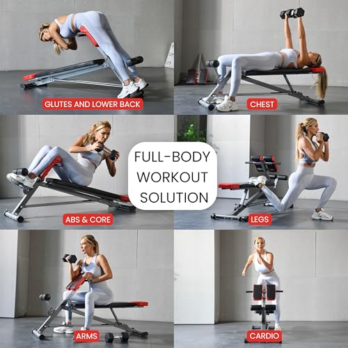 Finer Form Multi-Functional Adjustable Weight Bench and Roman Chair
