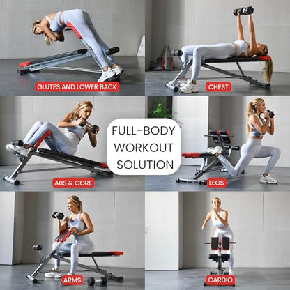 Finer Form Multi-Functional Adjustable Weight Bench and Roman Chair