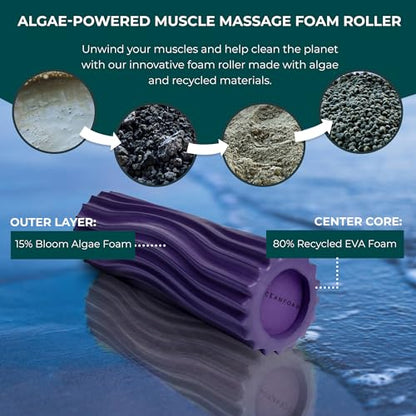 Oceanfoam Ripple Roller - Small Foam Roller for Physical Therapy (Purple) - color: Purple