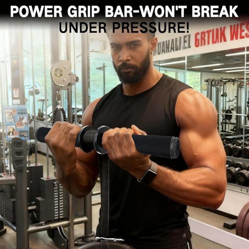 Upgraded Forearm Strengthener–Wrist Roller with Clicking Ratchet Feedback & Ergonomic Anti-Slip Grip | Wrist Power | Ideal for Muscle Building, Grip Training & Rehabilitation