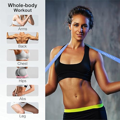 Resistance Loop Exercise Bands, Resistance Bands Exercise Bands for Home Fitness, Stretching, Strength Training, Physical Therapy,Elastic Workout Bands for Women Men Kids, Set of 5 - color: Blue