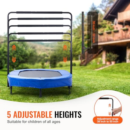 VEVOR 5FT Trampoline 50"/55"/56 * 35" for Indoor/Outdoor use for Toddlers, Foldable Mini Baby with Foam Handle, Recreational Birthday Gift