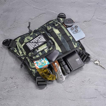 CVLIFE Outdoor Chest Bag for Men, Tactical Chest Pack, Adjustable Running Vest Bag, Lightweight Anti-theft EDC Rig for Hiking