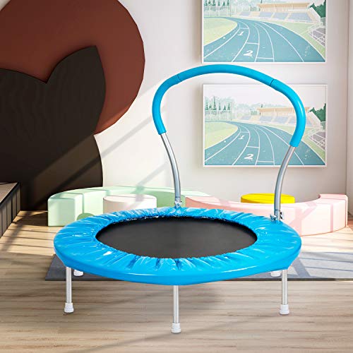 36" Kids Trampoline with Handle, Indoor Mini Trampoline for Kids, Toddlers Small Rebounder Fitness Trampoline for Indoor and Outdoor Use