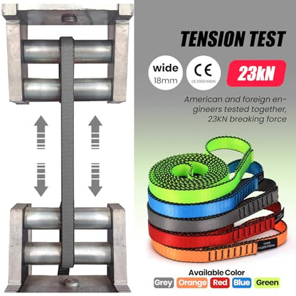 18MM Nylon Climbing Slings Runners 23 kN Strong Webbing Straps for Rock Climbing, Rappelling, Swing, Yoga Hammock etc - color: 3PCS Grey, size: 24inch/60cm