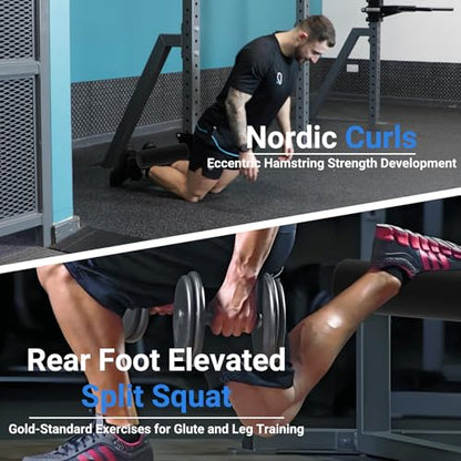 Heavy-Duty Power Rack Attachments, Quick-Install Home Gym Accessories for 2x2, 2x3 & 3x3 Power Racks, Fits 1/2" & 1" Holes - color: Leg Hold Down Attachments 1-Pack