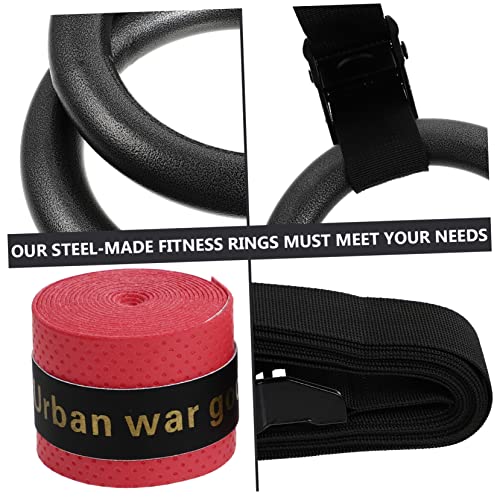 2pcs Adjustable Small Gymnastics Rings with Durable Webbing Versatile Fitness Equipment for Home and Gym Use for Strength Training and Calisthenics