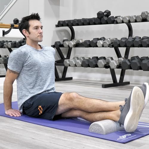 OPTP Silver AXIS Foam Roller, Moderate Density for Sports Medicine, Physical Therapy, Pilates, Yoga - Myofascial Release on Trigger Points (Silver Moderate Density, 12" x 3" Half-Round) - size: Silver - 12" x 3" Half-round