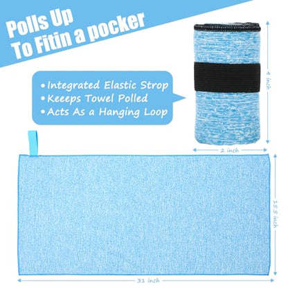 3 Pack Microfiber Gym Towel Quick Dry Sweat Towels Women Men Lightweight Running Cycling Fitness Hiking Tennis Exercise Outdoor Sports Towel(3 Pack(Blue)) - color: 3 Pack(blue)