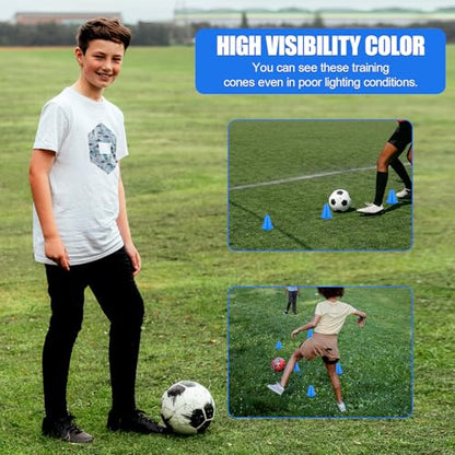 XIHIRCD 20pcs Soccer Cones, 3.15 Inch Mini Practice Cones Sports Cones Field Markers Cones Basketball Cones Training Cones for Outdoor Indoor Basketball Football Footwork Training