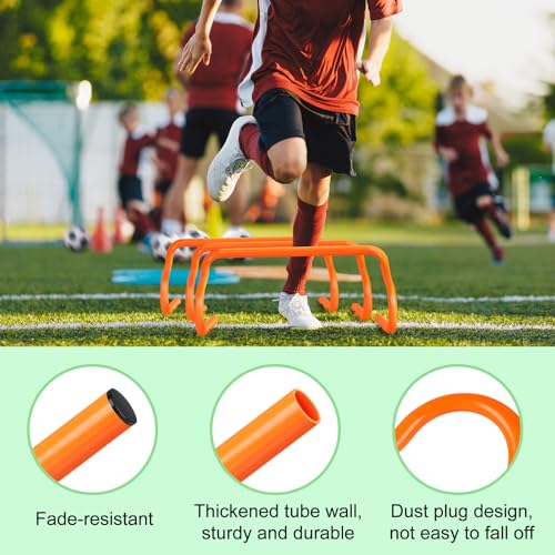SMTPDT Agility Hurdles Training Equipment - 10 Speed Hurdles and 10 Soccer Cones with Carrying Bag for Soccer, Football, and Track Drills, Ideal for Athletes Speed and Agility Training