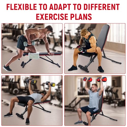 Weight Bench, Adjustable Multi-Purpose Workout Bench 800 LBS Load Capacity Full Body Workout Bench Press for Home, Gym, Dumbbell Exercise