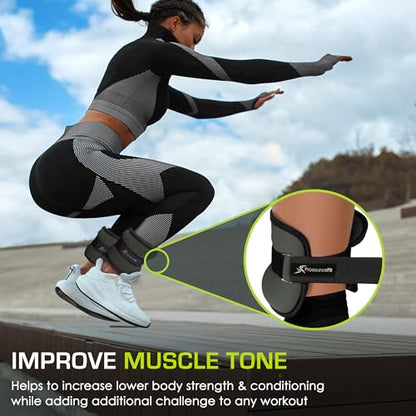 ProsourceFit Ankle/Wrist and Arm/Leg Weights Set of 2, Adjustable Strap 1 lb-5 lb, Adjustable Weight 15 lb, 10 lb, 7 lb for Men and Women - color: Grey, size: 2lb