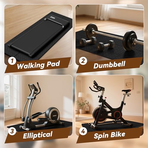 Walking Pad Mat for Carpet - 0.25" Thick Foldable Treadmill Mat - size: 55"L x 23.6"W x 0.3"Th