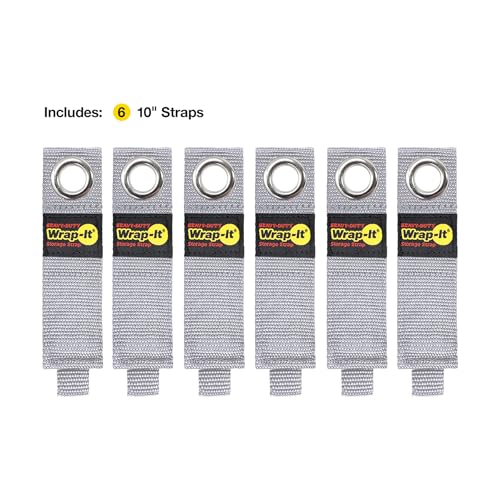Heavy-Duty Wrap-It Storage Straps - 10" (6-Pack) Silver - color: Silver, size: 10-in. (6-Pack)