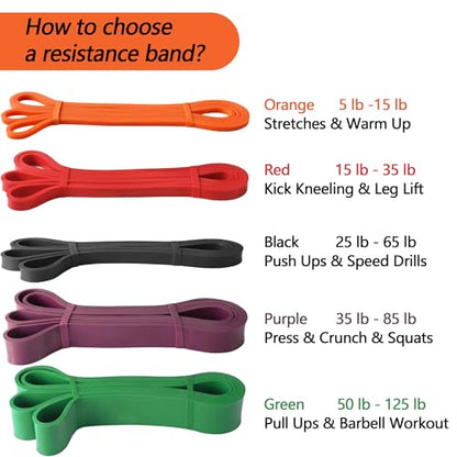 Resistance Bands for Working Out, Pull up Bands, Workout Bands, Exercise Bands, Stretching Bands for Strength Training, Fitness, Mobility Training, Home Workout, Physical Therapy, Stretching