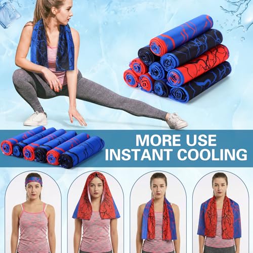 12 Pack sport Cooling Towels, 40"x12" Ice Breathable Soft Chilly Sweat Rag Microfiber Workout Rags Cooling Towels for Neck and Face for Gym Yoga Golf Sport Running Fitness Party Favors Team Gift