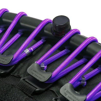 LEAPS & REBOUNDS 48" Adjustable Stability Bar Attachment with 48" Mini Fitness Trampoline and Home Gym Rebounder for Cardio Exercises, Purple