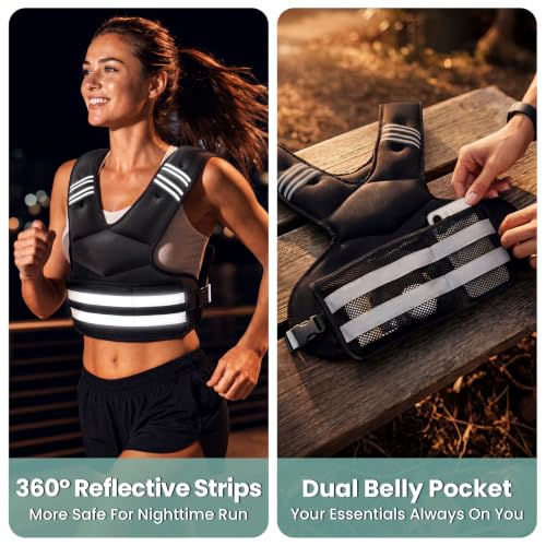 Adjustable Weighted Vest for Women and Men, 4-11lb/11-18lb/20-32lb Vest - size: 20-32 lbs