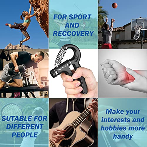 AIXPI Grip Strength Trainer, Hand Grip Exerciser Strengthener with Adjustable Resistance 11-132 Lbs (5-60kg), Forearm Strengthener, Hand Exerciser for Muscle Building and Injury Recover 2 Pack