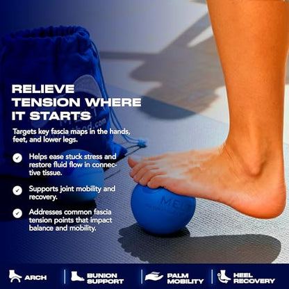 MELT Method Hand & Foot Therapy Ball Kit w/ Sensory FasciaPoint - Therapy Massage Ball Set and Massage Roller for Plantar Fasciitis, Trigger Point, & Myofascial Release - Hand & Foot Roller Massager