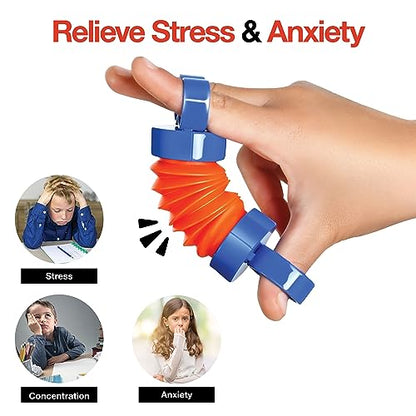 Finger Poppers Hand Gripper Strengthener for Kids Hand Exercisers Pop Tube Mini Fidget Toys - Sensory Toy for Kids - Finger Strengthener and Hand Therapy Stocking Stuffers - Pack of 2