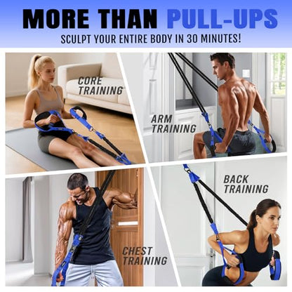 Pull Up Bands, Heavy Duty Resistance Bands with Handle, Workout Bands for Pull Up Bar, Pullup Assist Band Set for Exercise, Full Body Workout, Home Gym for Enhanced Strength, Muscle Training