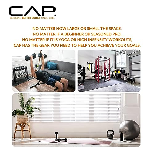 CAP Barbell 150 LB Coated Hex Dumbbell Weight Set with Vertical Rack | Multiple Options - color: White Rack, style: 12-Sided Black Handle