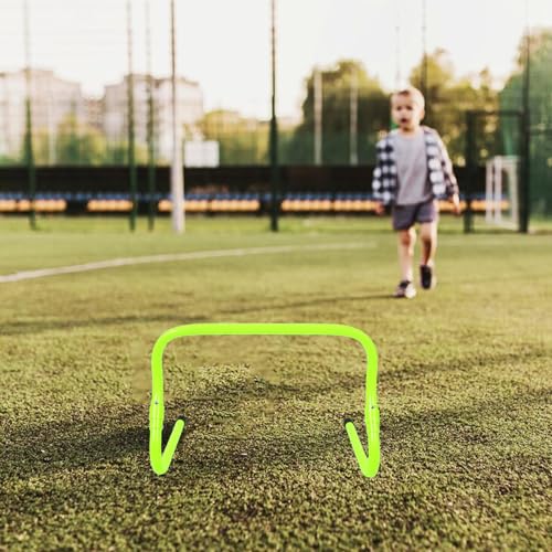 INOOMP Wear-Resistant Adjustable Height Plastic Agility Hurdles for Football Training, Foldable ’s Speed Hurdles in Green, Speed Agility Training Equipment for Running Drills