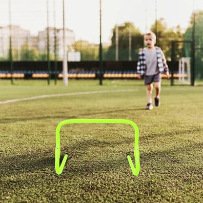 Agility Hurdle Adjustable Height PVC Plastic Training Hurdles for Football Speed and Agility Drills, Foldable Green Sports Equipment for Youth Athletes