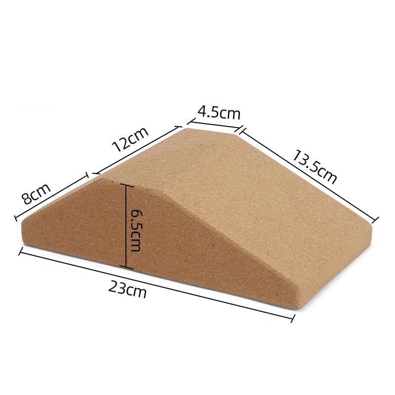Cork Yoga Block Wedge Set, High Density Squat Block for Knee Support, Durable Exercise Brick with Carry Bag, Fitness Accessory for Home Gym