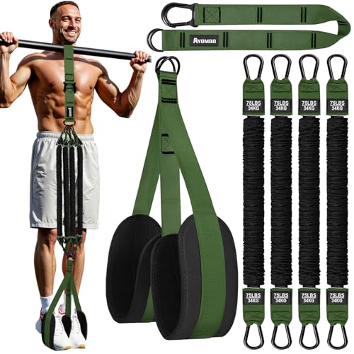 Pull Up Assistance Bands, Resistance Bands for Pull Up Bar Workout, Adjustable Heavy Duty Pull Up Assist Equipment with 4 Assistance Bands, Home Gym Fitness Exercise Strength Training - color: Green