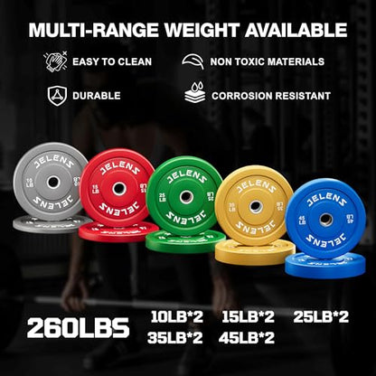 S11 Power Cage, 2000LB Multi-Function Power Rack with LAT Pulldown, Squat Rack with Adjustable Pulley System and Training Attachments, Weight Rack for Home Gym - style: 260LB Colored Weights Package