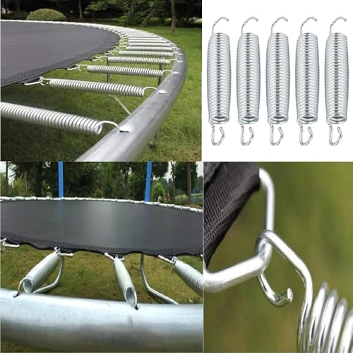 6 Pack Trampoline Springs Replacement 5.5 Inch Heavy Duty Stainless Steel Fitness Rebounder Extension Spring for Outdoor Trampolines Recreational Indoor Exercise Trampoline Mini Trampoline