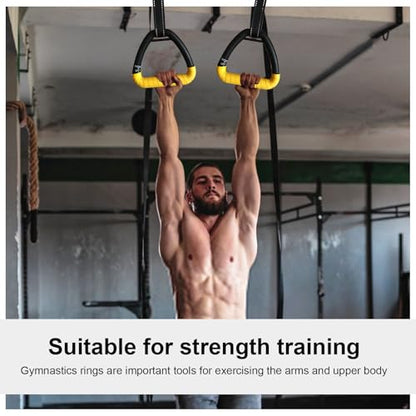 Gymnastic Rings, Gymnastic Rings Equipment, Pull-up Gymnastic Rings, Home Gymnastic Rings no-Punch bar Lanyard for Training Workouts