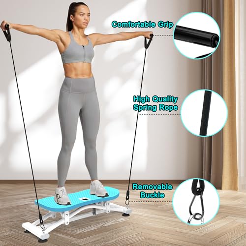 Sliding Ski Simulator with Resistance Bands, Indoor Skiing Fitness Equipment with Non-Slip Base for Home Gym, Full-Body Cardio Training Machine for Core Leg Arm Workout