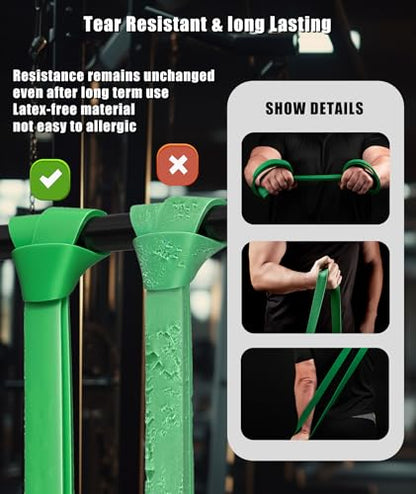 Resistance Bands for Working Out, 5-Levels Exercise Band Set, Pull Up Assistance Bands-Strength Training Physical Therapy Stretching Women Men Home Gym