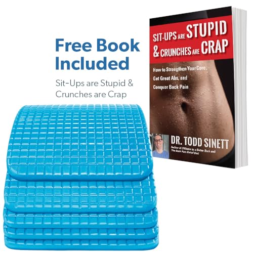 (Blue) + Sit-Ups are Stupid & Crunches are Crap Book, Back Stretcher Lumbar Support Spine Alignment & Back Pain Relief By Dr. Todd Sinett