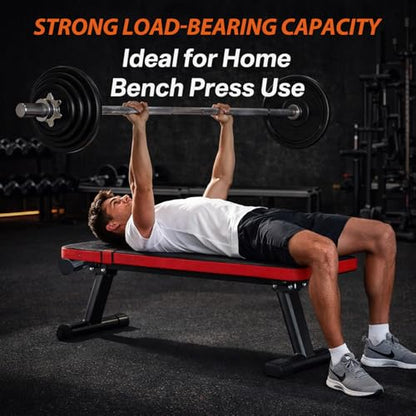 Flat Weight Bench 618 LB Workout Bench for Home Gym Adjustable Foldable Dumbbell Bench Press & Sit Up Exercise Bench for Strength Training