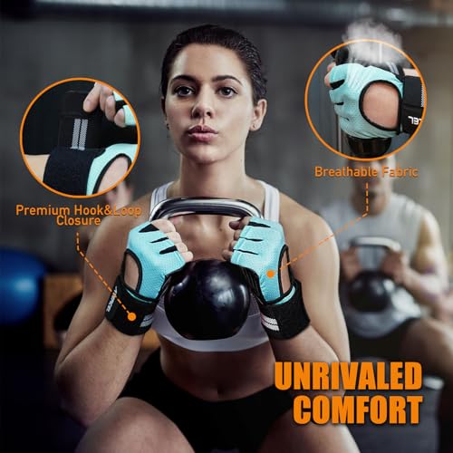 ATERCEL Weight Lifting Gloves Breathable Workout Gloves with Wrist Support for Gym, Exercise, Pull ups, Super Lightweight for Mens and Women, Full Palm Protection