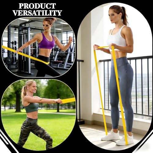16-Pcs Resistance Bands Set - Premium Elastic Workout Bands for Home Gym, Strength Training, Yoga & Physical Therapy - color: Yellow(5-15 lbs)