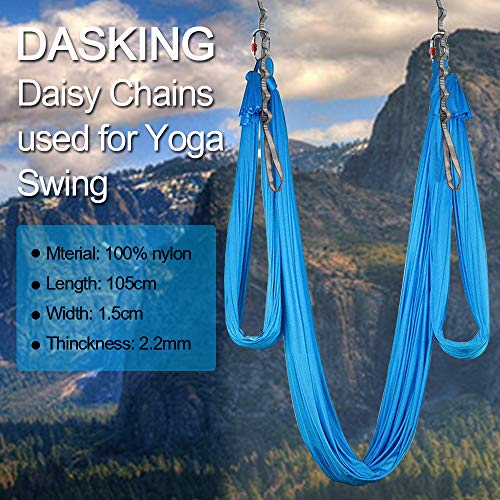 23KN (5070 lbs) Heavy Duty Straps - 2 Pack Adjustable Daisy Chain Webbing for Aerial Yoga, Hammock, Fitness & Rigging - CE/EN566 Certified, Red/Grey - color: Grey
