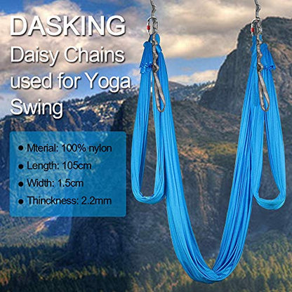 23KN (5070 lbs) Heavy Duty Straps - 2 Pack Adjustable Daisy Chain Webbing for Aerial Yoga, Hammock, Fitness & Rigging - CE/EN566 Certified, Red/Grey - color: Grey