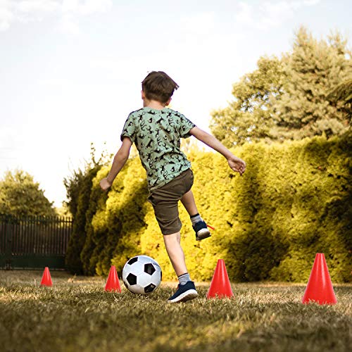 30 Packs 9 Inch Sports Training Cones, Traffic Cones with Rounded Edges for Safety, Soccer, Football, Basketball Coaching, Agility, Drill Training, Field Marker Cones,Red