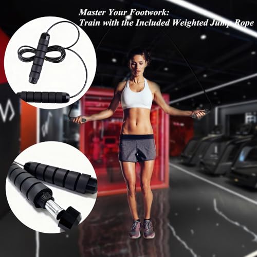 6PCS 6FT Adjustable Soccer Agility Training Poles, Soccer Agility Training Equipment with 20 ft Speed Ladder, 12 Disc Cones and Weighted Jump Ropes, Speed & Agility Turf Training Poles Drills
