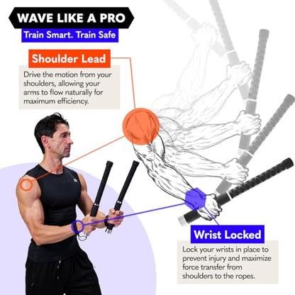 X2 Ropeless Battle Ropes Adjustable Weight, Convertible to Fitness Bar - color: Pure Black