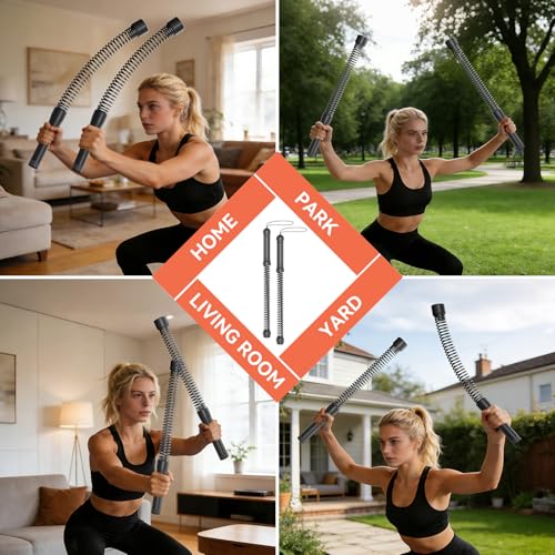 Weighted Ropeless Battle Ropes for Home Gym, 2PCS Portable Cordless Battle Ropes for HIIT Workouts, Cardio & Muscle Training, Low-Impact Cardio Training, Full Body Exercise Equipment for Men & Women