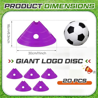 Jumbo Soccer Cones Big Training Disc Cone - color: Purple
