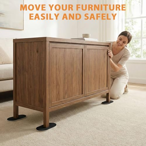 Extra Large Furniture Sliders for Carpet, 9.5 Inch Heavy Duty Reusable Moving Pads for Carpet and Hardwood Floors, Glides to Protect Surfaces and Easy Relocation